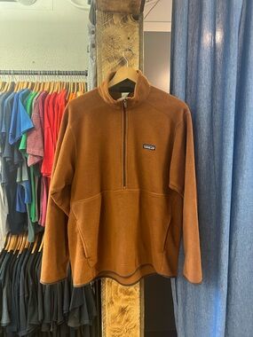 Vintage Patagonia Men’s Brown Quarter-Zip Fleece Pullover